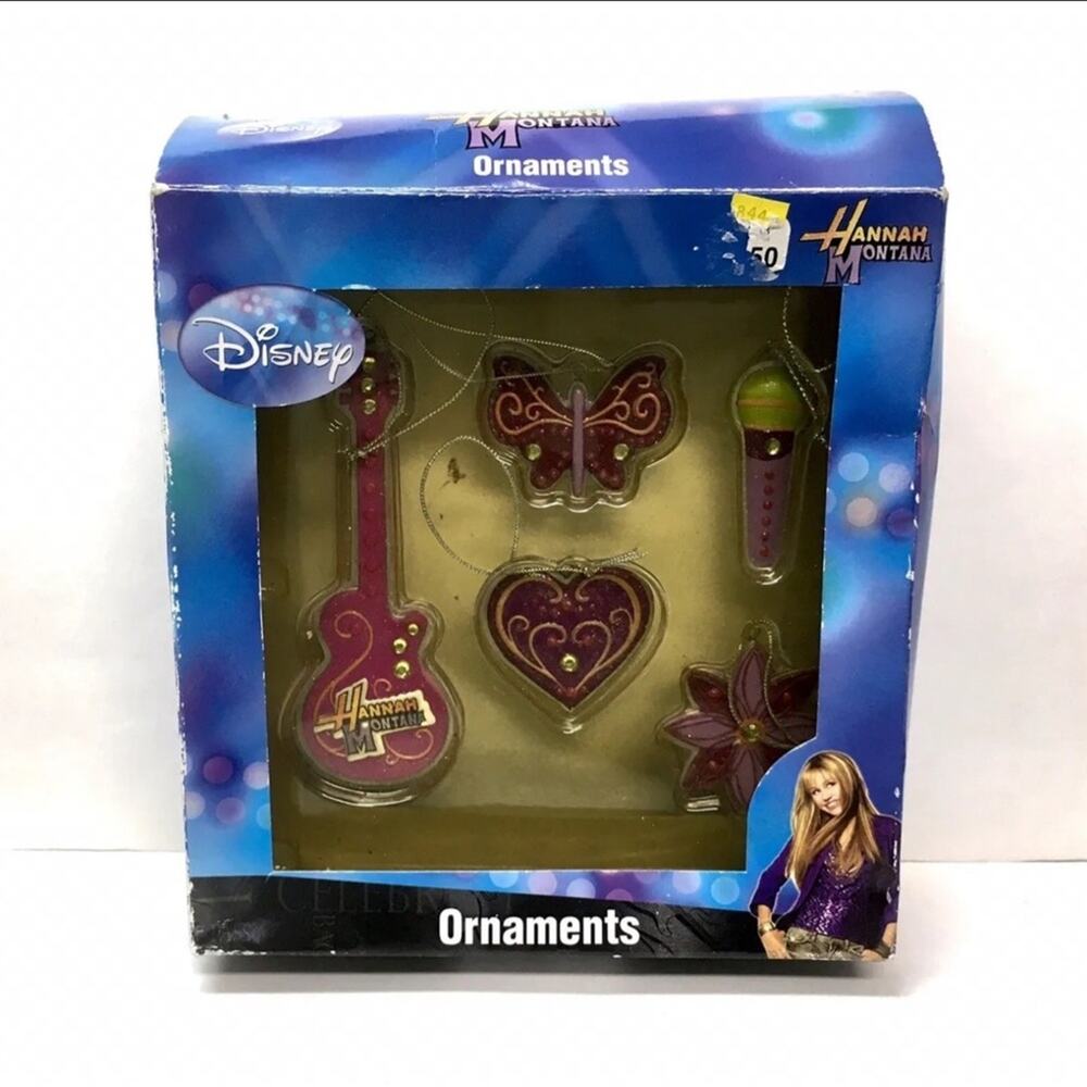 Disney Channel Hannah Montana Christmas Holiday Ornaments in BOX (5x)